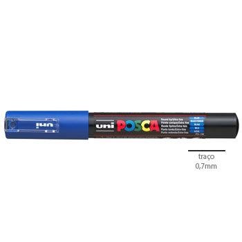 Bluepixel Equipamentos e Serviços Informáticos Lda | Marcador Uni Posca PC-1M Azul 0,7mm – Caneta para Arte e Desenho Posca Marcadores