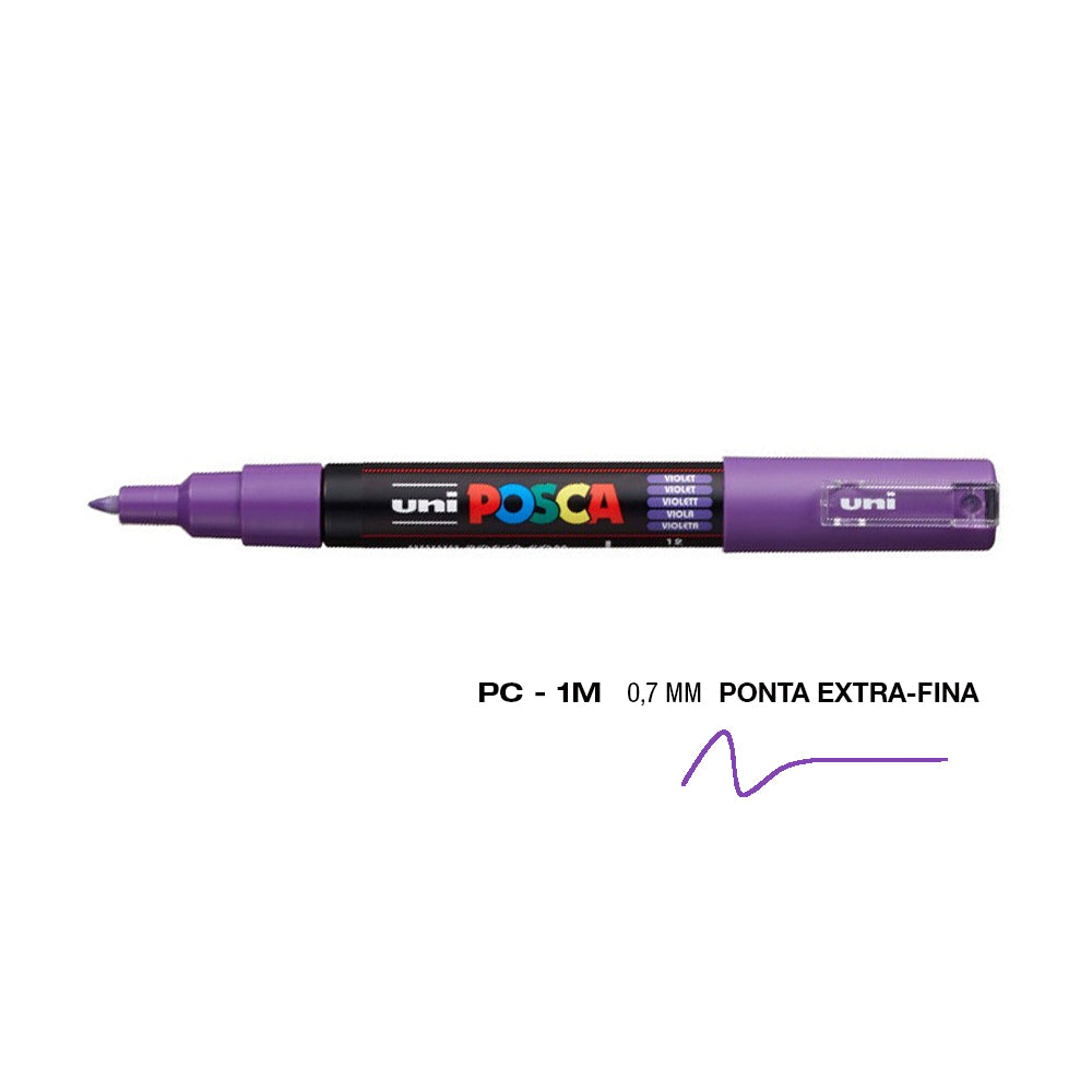 Bluepixel Equipamentos e Serviços Informáticos Lda | Marcador Uni Posca PC-1M Violeta 0,7mm 12un para Artes Posca Marcadores