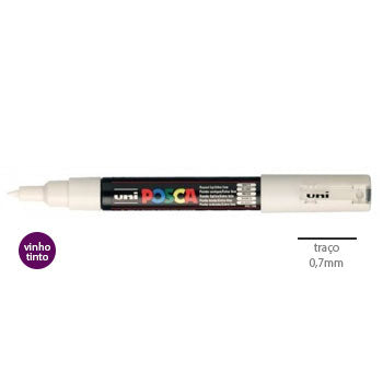 Bluepixel Equipamentos e Serviços Informáticos Lda | Marcador UniBall Posca PC-1M Vinho Tinto 0,7mm - Pack com 60 Posca Marcadores