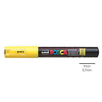 Bluepixel Equipamentos e Serviços Informáticos Lda | Marcador Uni-Ball Posca PC-1M Amarelo 0,7mm - Kit com 2 peças Posca Marcadores
