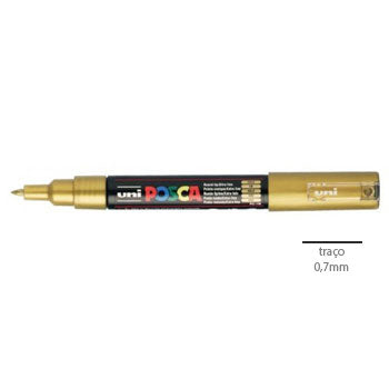 Bluepixel Equipamentos e Serviços Informáticos Lda | Marcador UniBall Posca PC-1M Ouro 0,7mm – Pack com 25 unidades Posca Marcadores