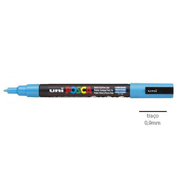 Bluepixel Equipamentos e Serviços Informáticos Lda | Marcador Uniball Posca PC-3M Azul Claro 0,9mm 8 unidades Posca Marcadores