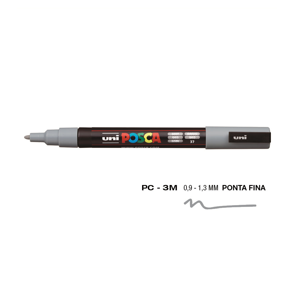 Bluepixel Equipamentos e Serviços Informáticos Lda | Marcador UniPosca PC-3M Cinza 0,9mm - Ideal para Arte e DIY Posca Marcadores