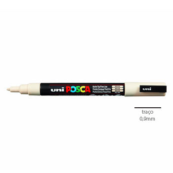 Bluepixel Equipamentos e Serviços Informáticos Lda | Marcador Uniball Posca PC-3M Bege 0,9mm – Ideal para Artes e Decoração Posca Marcadores