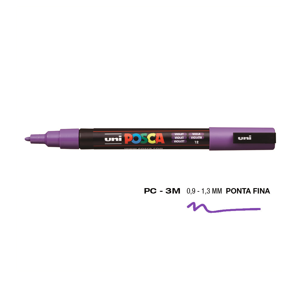 Bluepixel Equipamentos e Serviços Informáticos Lda | Marcador UniPosca PC-3M Violeta 0,9mm 12 unidades Posca Marcadores