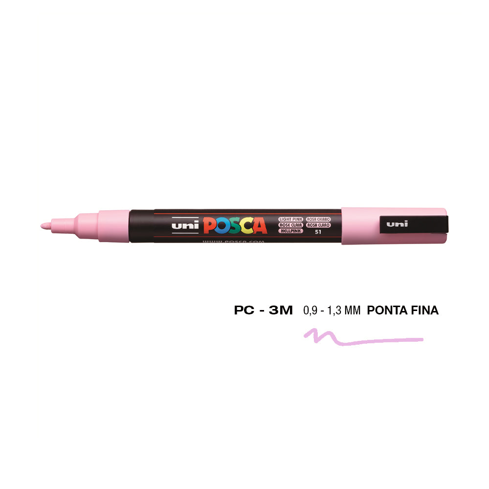 Bluepixel Equipamentos e Serviços Informáticos Lda | Marcador UniPosca PC-3M Rosa Claro 0,9mm – Caneta para Artes Posca Marcadores