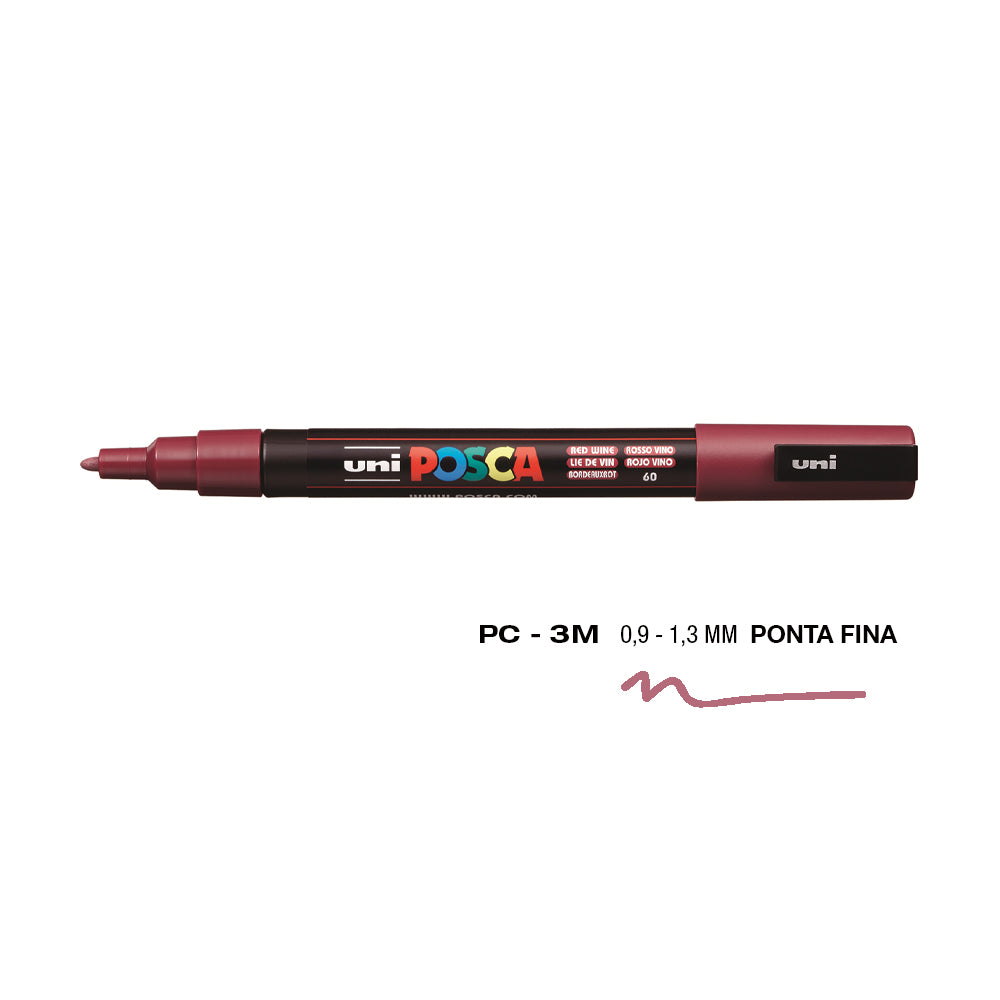 Bluepixel Equipamentos e Serviços Informáticos Lda | Marcador Posca PC-3M Vinho Tinto 0,9mm - Conjunto 60 unid Posca Marcadores