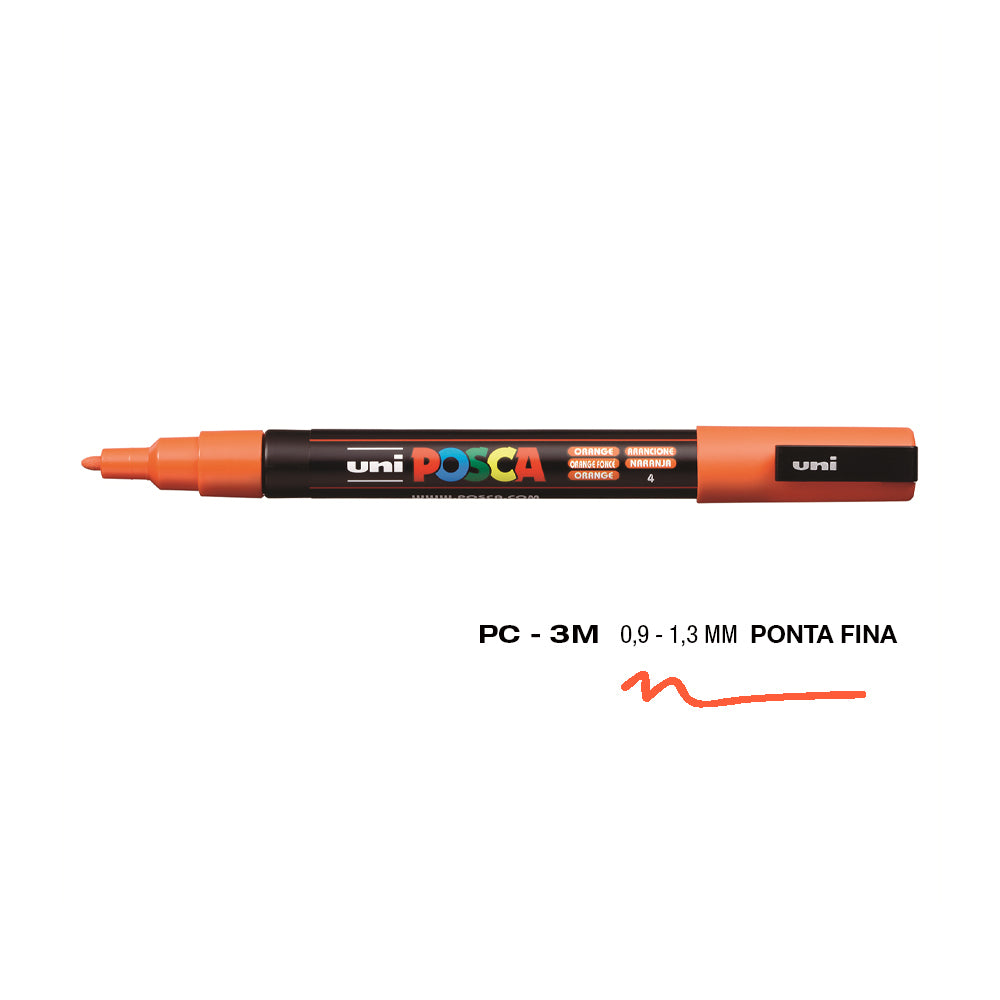 Bluepixel Equipamentos e Serviços Informáticos Lda | Marcador UniPosca PC-3M Laranja 0,9mm 4 unidades Posca Marcadores