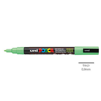 Bluepixel Equipamentos e Serviços Informáticos Lda | Marcador UniPAkka Posca PC-3M Verde Claro - Conjunto com 5 unidades Posca Marcadores