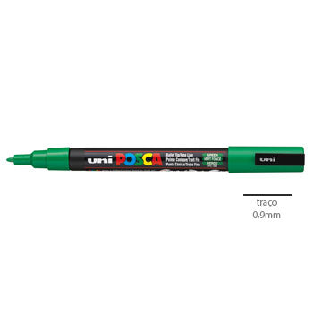 Bluepixel Equipamentos e Serviços Informáticos Lda | Marcador Uniball Posca PC-3M Verde 0,9mm 6 unidades Posca Marcadores