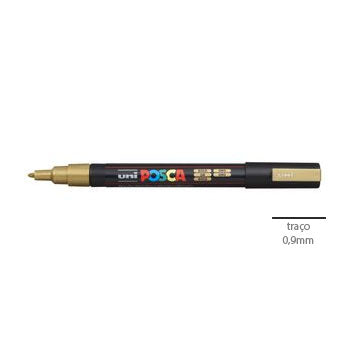 Bluepixel Equipamentos e Serviços Informáticos Lda | Marcador Uni-Ball Posca PC-3M Ouro 0,9mm 25 unidades Posca Marcadores