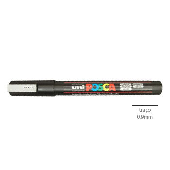 Bluepixel Equipamentos e Serviços Informáticos Lda | Marcador Uniball Posca PC-3M Prata 0,9mm - Tinta para Arte e Crafting Posca Marcadores