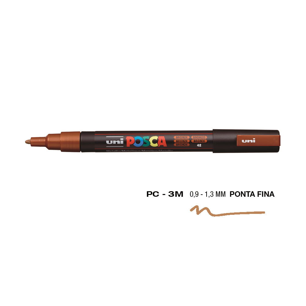 Bluepixel Equipamentos e Serviços Informáticos Lda | Marcador Posca PC-3M Bronze 0,9mm - Tinta Acrílica Artística Posca Marcadores