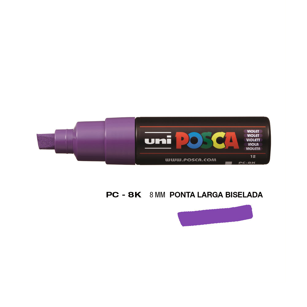 Bluepixel Equipamentos e Serviços Informáticos Lda | Marcador Uniball Posca PC-8K 8mm Violeta 12x - Ideal para Arte Posca Marcadores