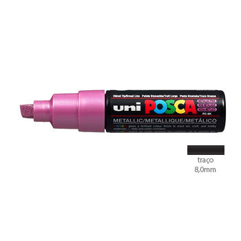 Bluepixel Equipamentos e Serviços Informáticos Lda | Marcador Uniball Posca PC-8K Rosa Metálico 8mm - Caneta para Papel e Artes Posca Marcadores