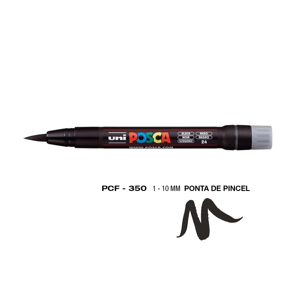 Marcador Uniball Posca PCF-350 1-10mm Preto 24 1un