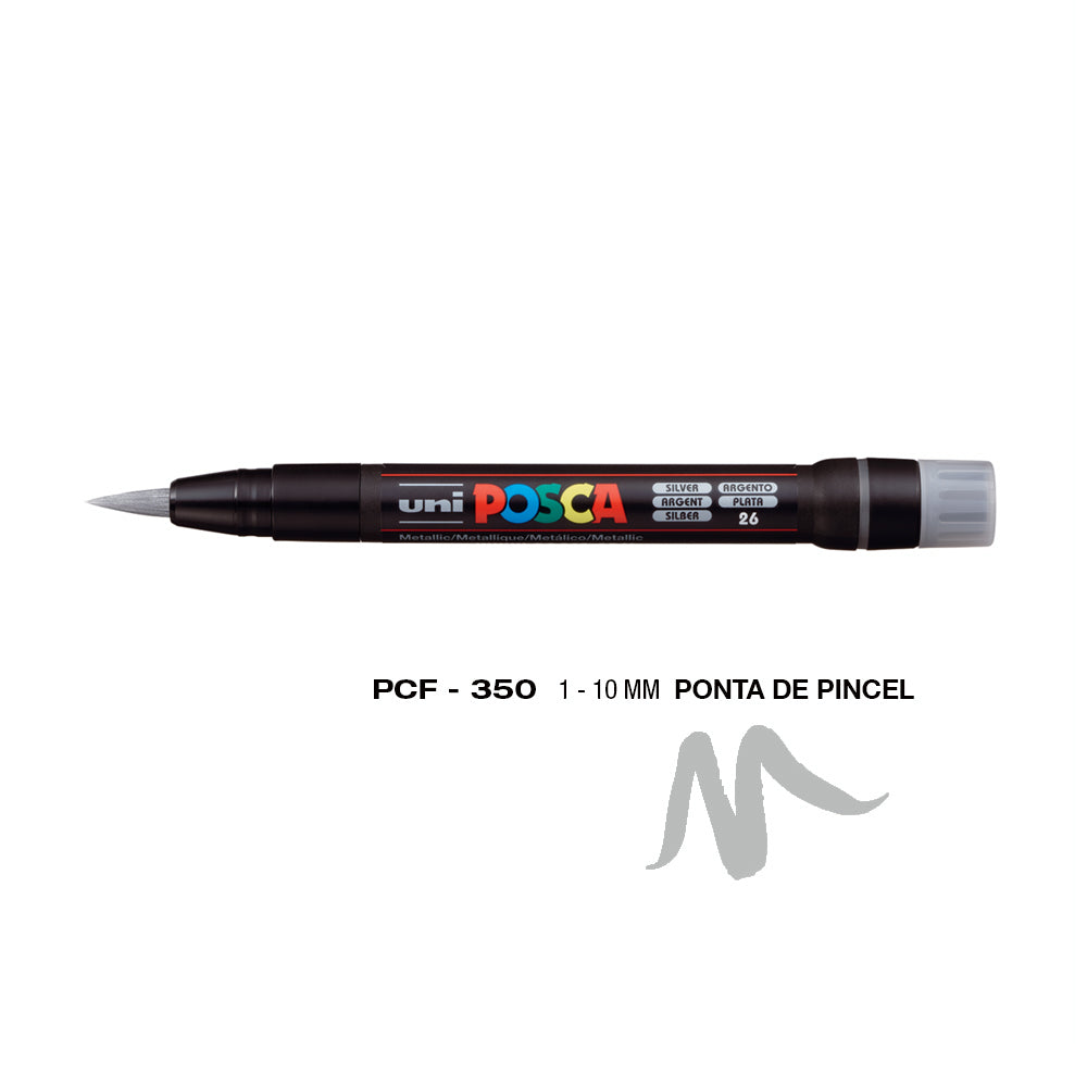 Bluepixel Equipamentos e Serviços Informáticos Lda | Marcador Uniball Posca PCF-350 Prata 1-10mm | Bullet Journal e Artes Posca Marcadores