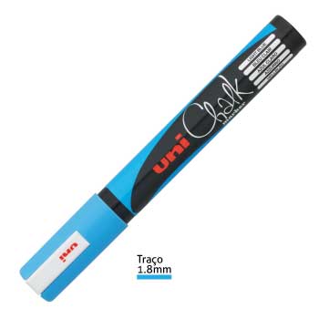 Bluepixel Equipamentos e Serviços Informáticos Lda | Marcador Giz UNI PWE-5M Azul Claro 1,8-2,5mm | Escrita e Desenho Uni Marcadores