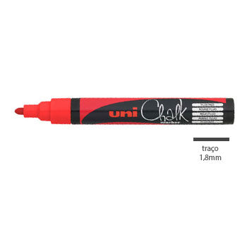 Bluepixel Equipamentos e Serviços Informáticos Lda | Marcador Giz UNI PWE-5M Vermelho 1,8-2,5mm para Quadros e lousas Uni Marcadores