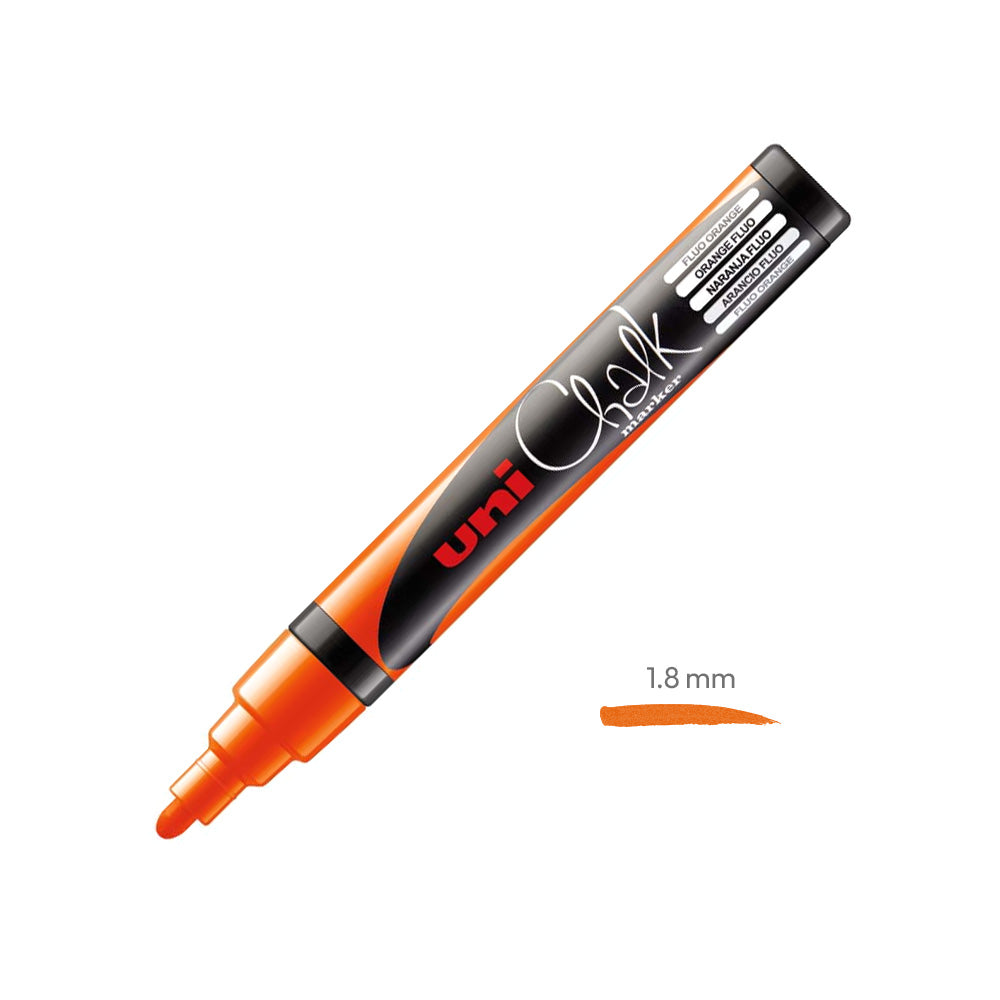 Bluepixel Equipamentos e Serviços Informáticos Lda | Marcador Giz UNI PWE-5M Laranja Fluorescente 1,8-2,5mm Uni Marcadores