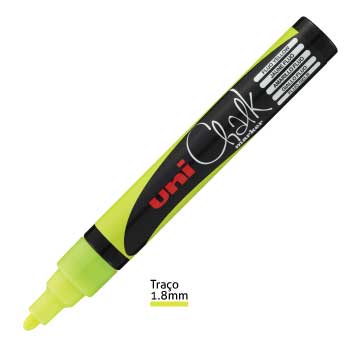 Bluepixel Equipamentos e Serviços Informáticos Lda | Marcador Giz UNI PWE-5M Amarelo Fluorescente | Escrever em Quadros Uni Marcadores