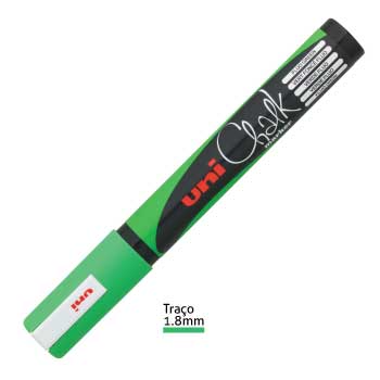 Bluepixel Equipamentos e Serviços Informáticos Lda | Marcador Giz UNI PWE-5M Verde Fluorescente 1mm | Escreva com Cor e Destaque Uni Marcadores