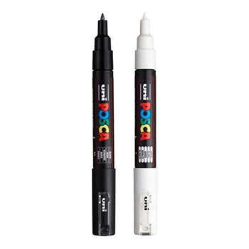Bluepixel Equipamentos e Serviços Informáticos Lda | Marcador Posca PC-1M 0,7mm — 2 Cores para Artes e DIYs Posca Marcadores