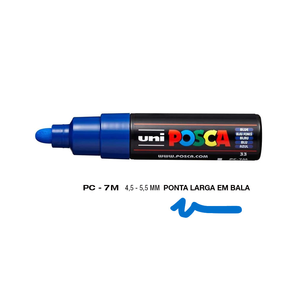 Bluepixel Equipamentos e Serviços Informáticos Lda | Marcador UniBall Posca PC-7M Azul 4,5mm | Caneta para Arte Posca Marcadores