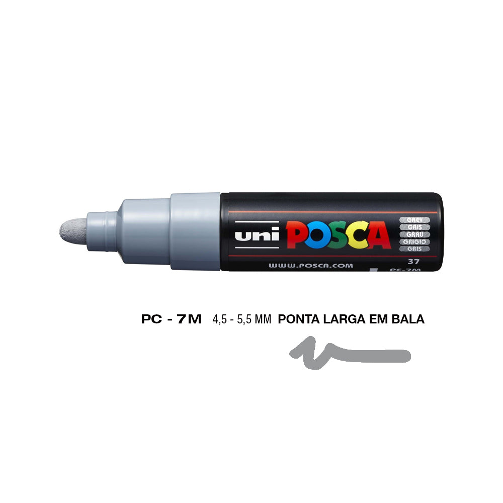 Bluepixel Equipamentos e Serviços Informáticos Lda | Marcador Uniball Posca PC-7M 4,5mm Cinza – Caneta para Arte & Artesanato Posca Marcadores