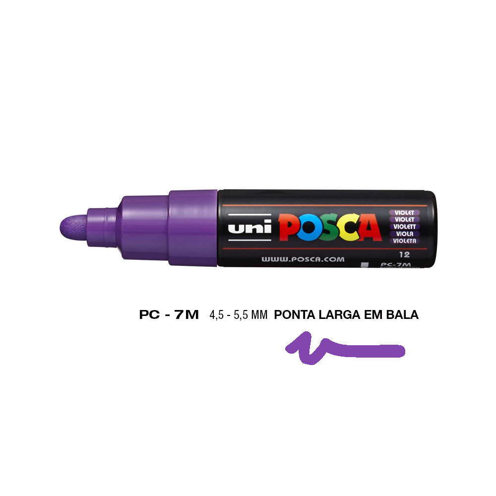Bluepixel Equipamentos e Serviços Informáticos Lda | Marcador Posca PC-7M Violeta 4,5mm - Pack com 12 unidades Posca Marcadores