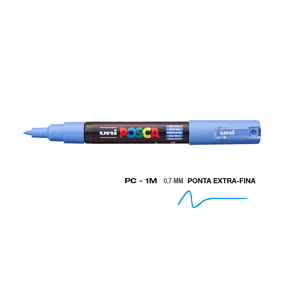 Bluepixel Equipamentos e Serviços Informáticos Lda | Marcador Uni-Ball Posca PC-1M 0,7mm Azul Céu 48 | Pintura e Arte Posca Marcadores