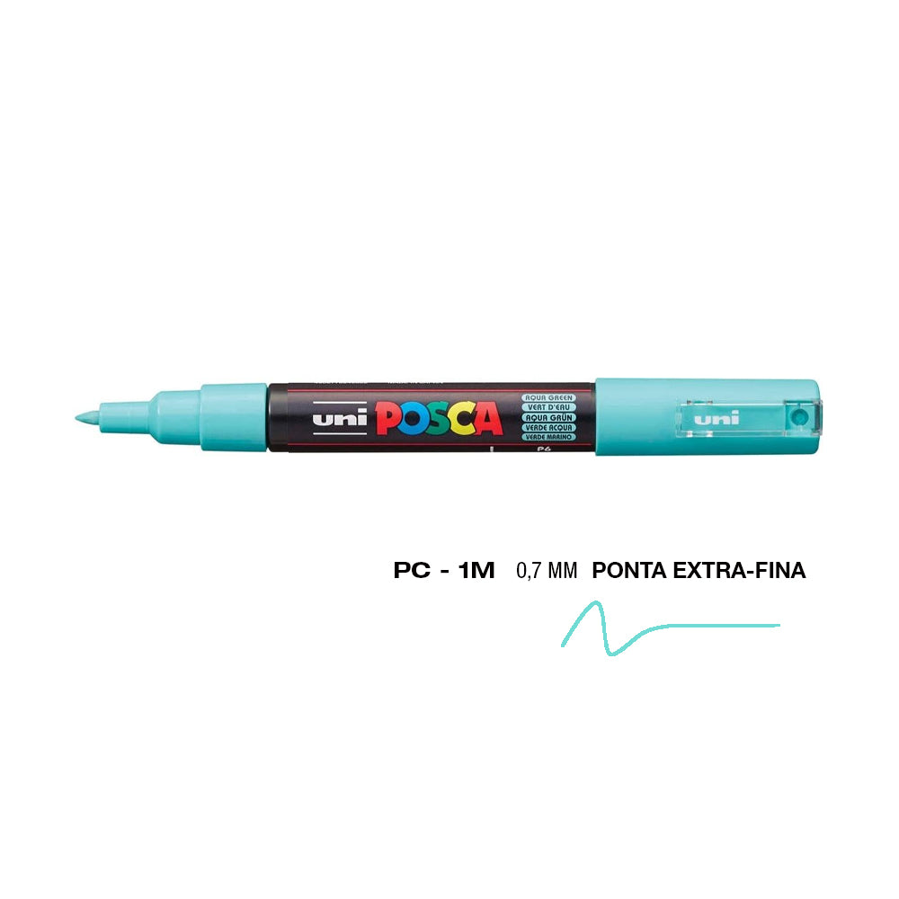 Bluepixel Equipamentos e Serviços Informáticos Lda | Marcador UniBall Posca PC-1M 0,7mm Verde Aqua - 1 unidade Posca Marcadores