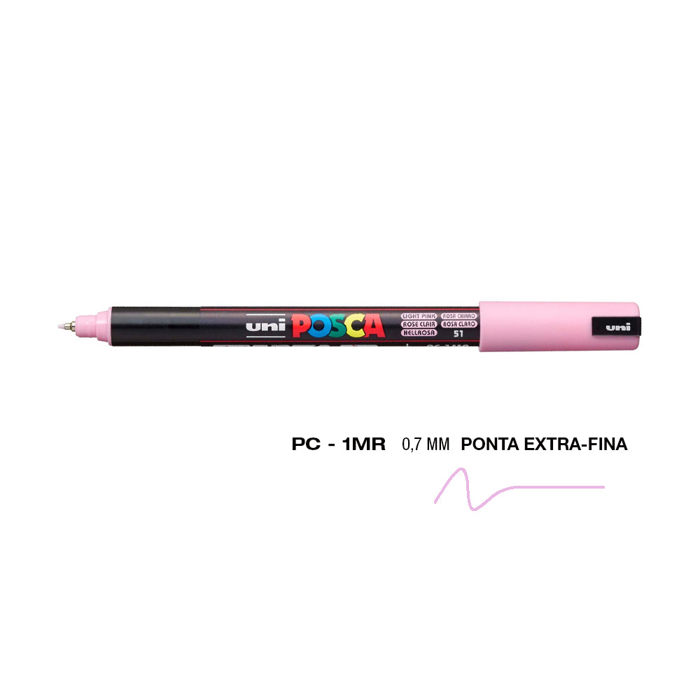 Bluepixel Equipamentos e Serviços Informáticos Lda | Marcador Uni Posca PC-1MR 0,7mm Rosa Claro – Caneta de Pintura Posca Marcadores