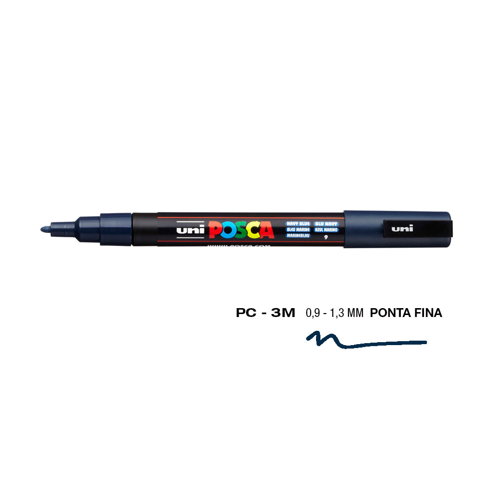 Bluepixel Equipamentos e Serviços Informáticos Lda | Marcador Uniball Posca PC-3M Azul Marinho 0,9mm - 1 Unidade Posca Marcadores