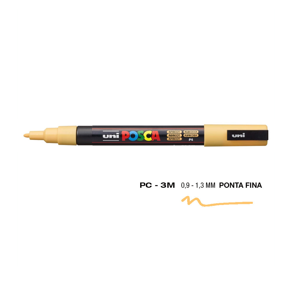 Bluepixel Equipamentos e Serviços Informáticos Lda | Marcador Uniball Posca PC-3M 0,9mm Apricot - Ideal para Artes Posca Marcadores