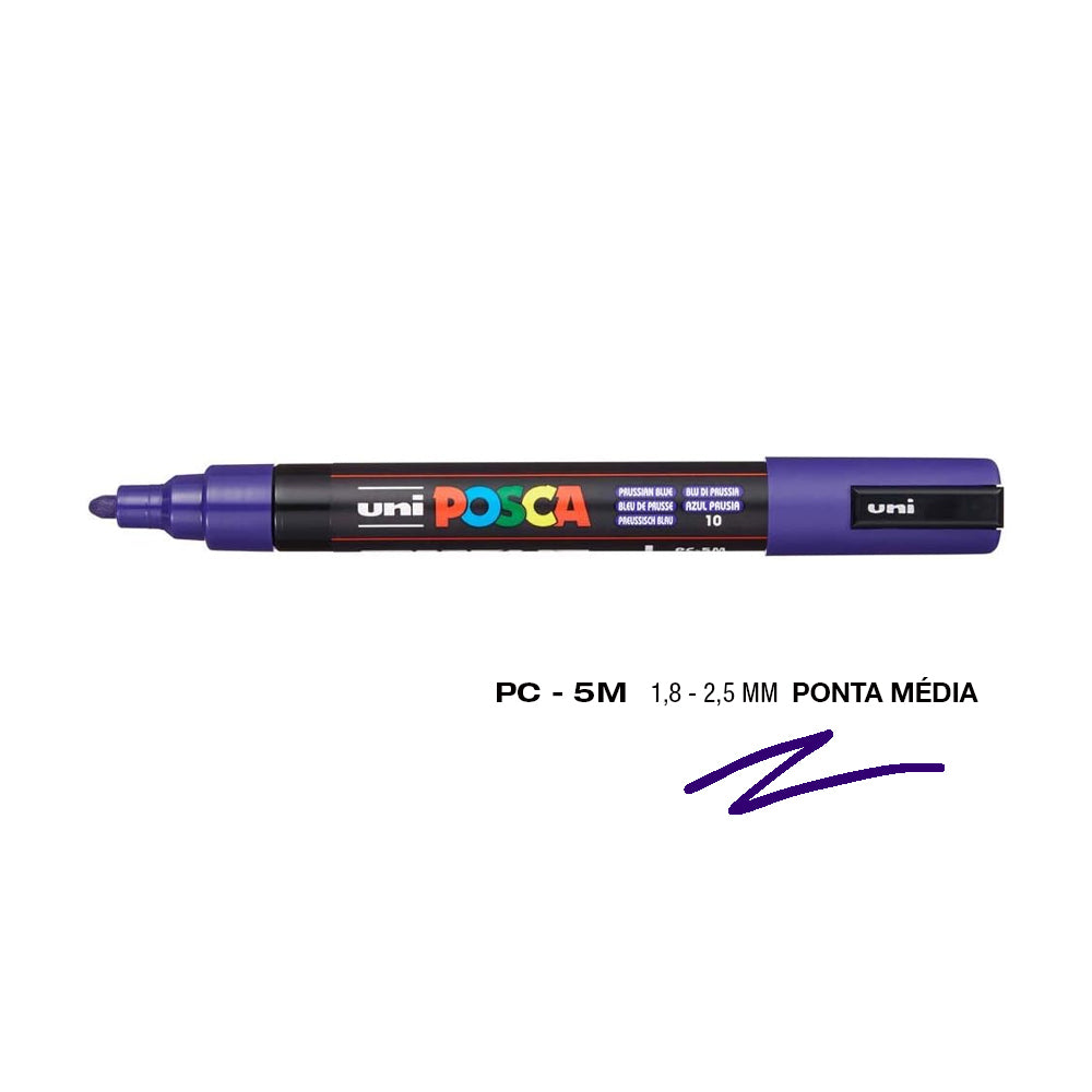 Marcador Uniball Posca PC-5M 1,8mm Azul da Prússia 10 1un