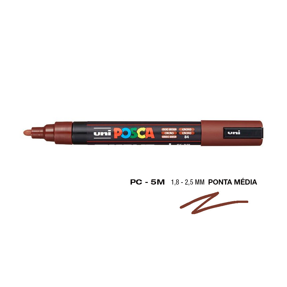 Bluepixel Equipamentos e Serviços Informáticos Lda | Marcador Uniball Posca PC-5M 1,8mm Castanho Cacau - 1un Posca Marcadores