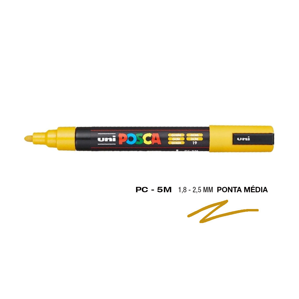 Bluepixel Equipamentos e Serviços Informáticos Lda | Marcador Uni-Ball Posca PC-5M Ocre 1,8mm - Tinta para Arte Posca Marcadores