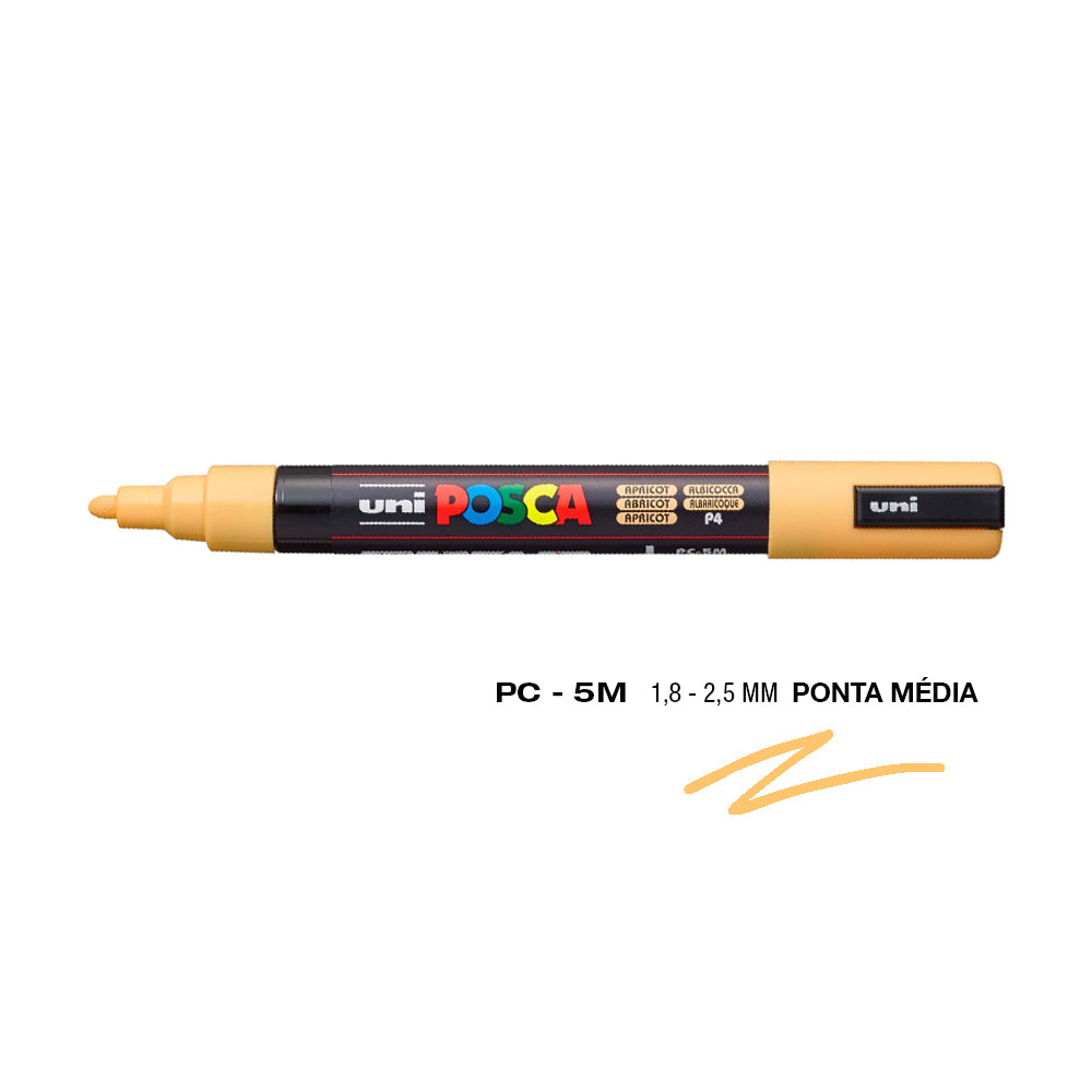 Bluepixel Equipamentos e Serviços Informáticos Lda | Marcador Uniball Posca PC-5M 1,8mm Apricot – Caneta para Arte Posca Marcadores