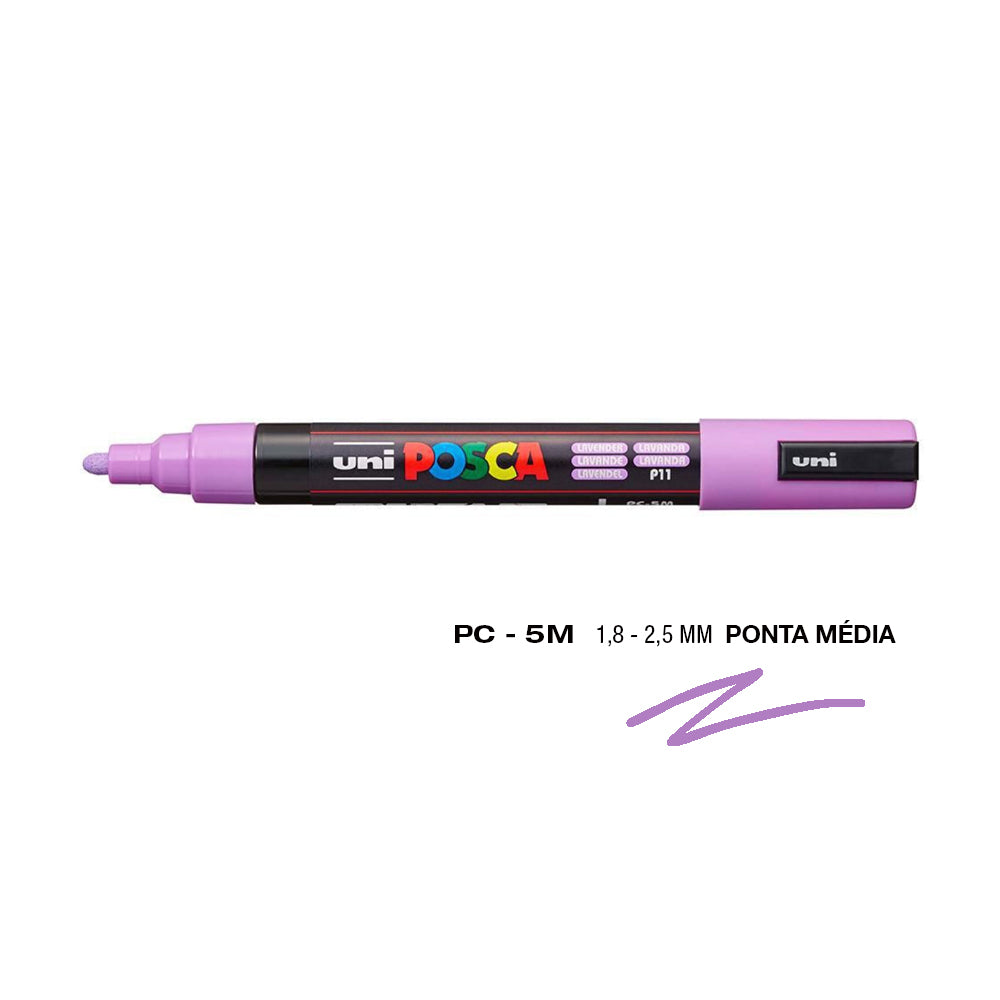 Bluepixel Equipamentos e Serviços Informáticos Lda | Marcador UniPosca PC-5M Lavanda 1,8mm - Caneta de Arte Posca Marcadores