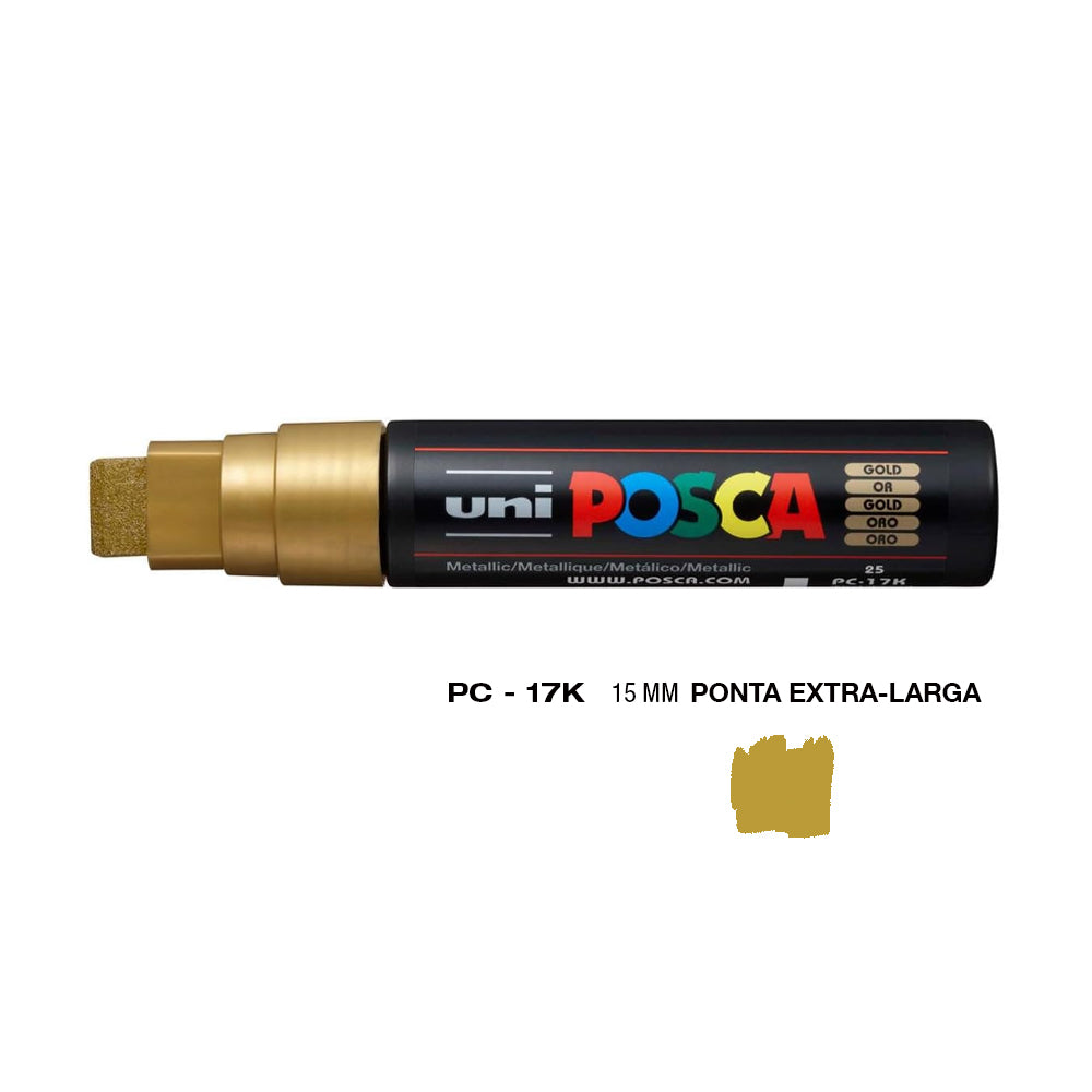 Bluepixel Equipamentos e Serviços Informáticos Lda | Marcador Uniball Posca PC-17K Ouro 15mm - Kit com 25 unidades Posca Marcadores