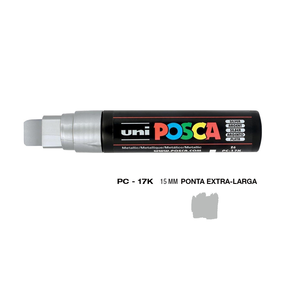Bluepixel Equipamentos e Serviços Informáticos Lda | Marcador Uniball Posca PC-17K Prata 15mm - Permanente Posca Marcadores