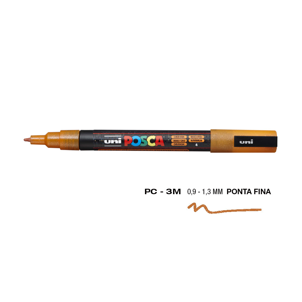 Marcador Uniball Posca PC-3ML 0,9mm Laranja Glitter L6 1un