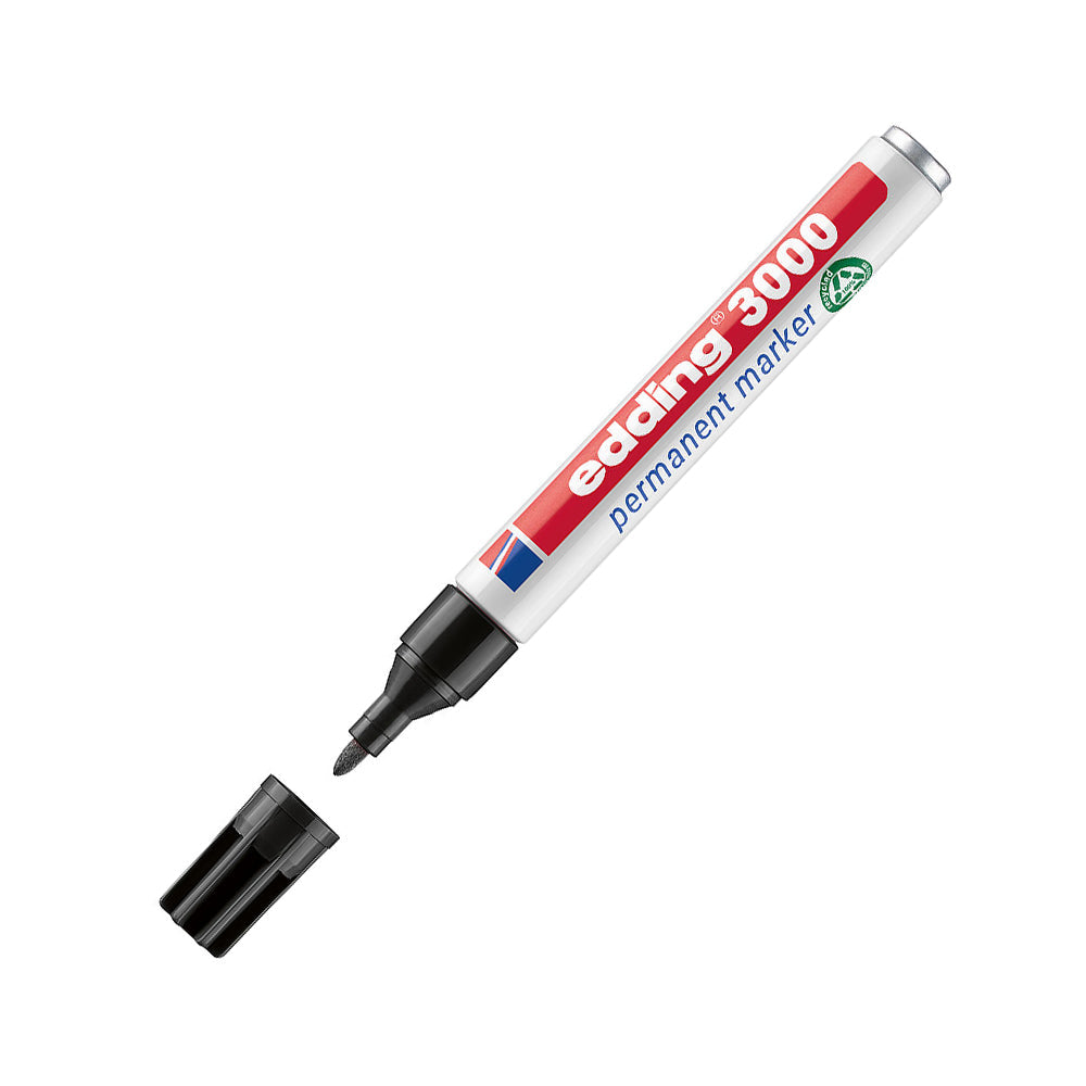 Bluepixel Equipamentos e Serviços Informáticos Lda | Marcador Permanente Edding 3000 1,5-3mm Preto – Escrever e Destacar Edding Marcadores