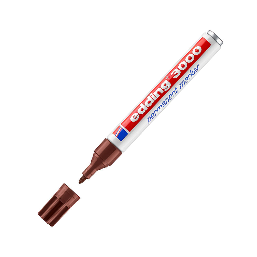 Bluepixel Equipamentos e Serviços Informáticos Lda | Marcador Permanente Grosso Edding 3000, 1,5-3mm, Castanho Edding Marcadores