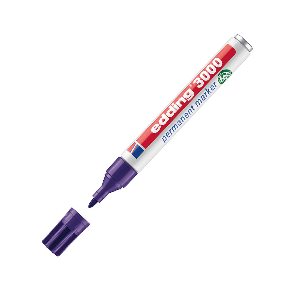 Bluepixel Equipamentos e Serviços Informáticos Lda | Marcador Permanente Edding 3000 1,5-3mm Violeta - Caneta para Placas e Artes Edding Marcadores