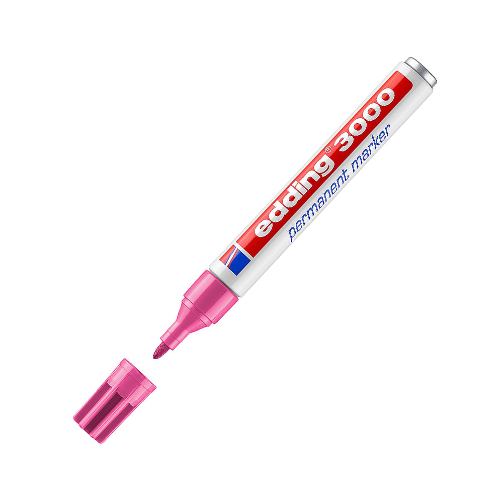 Bluepixel Equipamentos e Serviços Informáticos Lda | Marcador Permanente Grosso Edding 3000 Rosa 1,5-3mm | Escrita e Arte Edding Marcadores