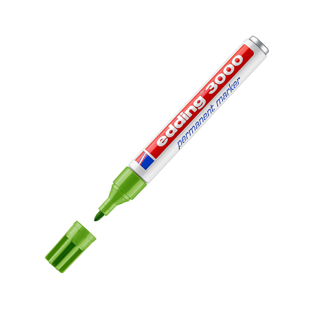 Bluepixel Equipamentos e Serviços Informáticos Lda | Marcador Permanente Edding 3000 Verde 1,5-3mm | Escrita Grossa Edding Marcadores
