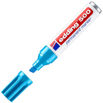 Bluepixel Equipamentos e Serviços Informáticos Lda | Marcador Permanente Edding 500 2-7mm Azul Claro — Escreva com Precisão Edding Marcadores