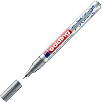 Bluepixel Equipamentos e Serviços Informáticos Lda | Marcador Permanente Fino Edding 780 Prata 0,8mm – Escritura Duradoura Edding Marcadores